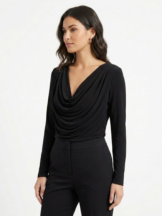 Norma Kamali Tops - Norma Kamali Black Long Sleeve Top Size XL Classic Minimalist Style Elegant Chic